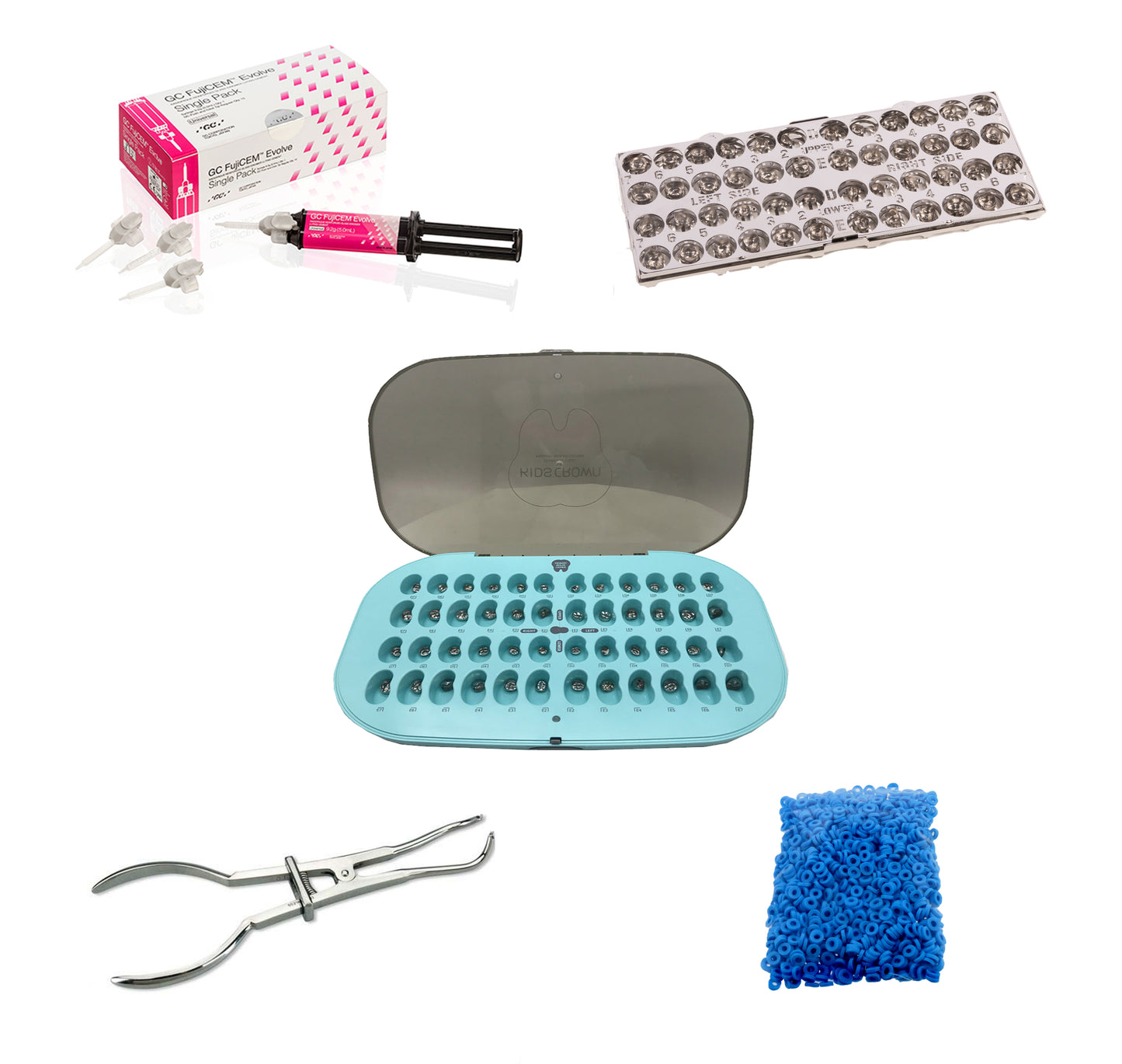 Starter kit incl. Sterilisatie Cassette, RVS,Cement, Separatie-elastieken, Tang
